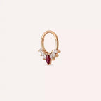 Gleam Pırlanta ve Yakut Taşlı Rose Altın Halka Piercing