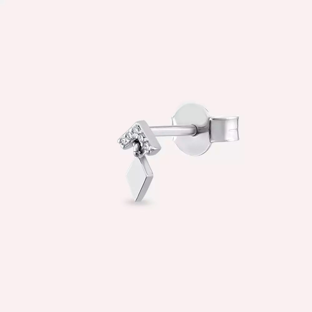 Glim Diamond White Gold Single Earring