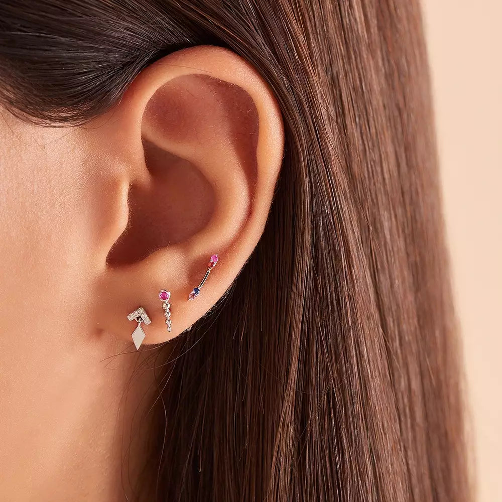 Glim Diamond White Gold Single Earring