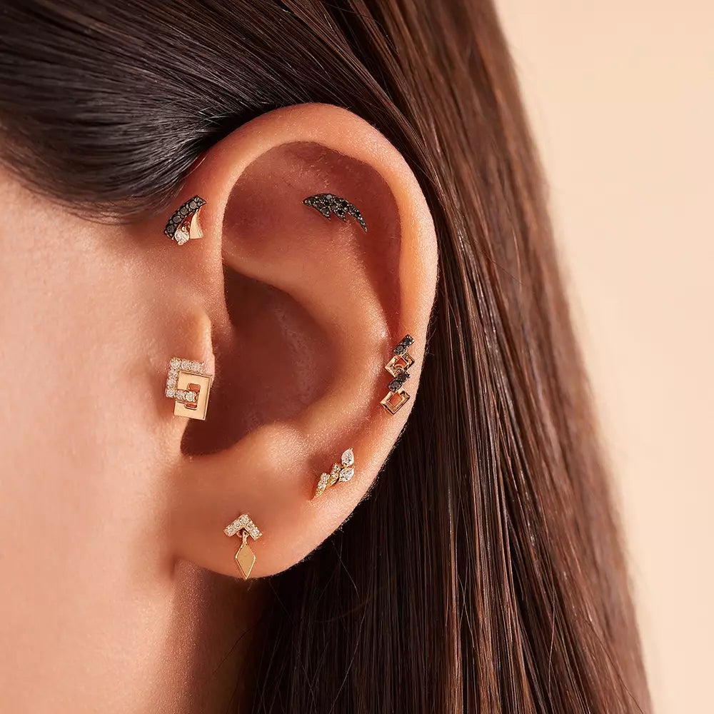 Glim Diamond-Studded Rose Gold Single Earring