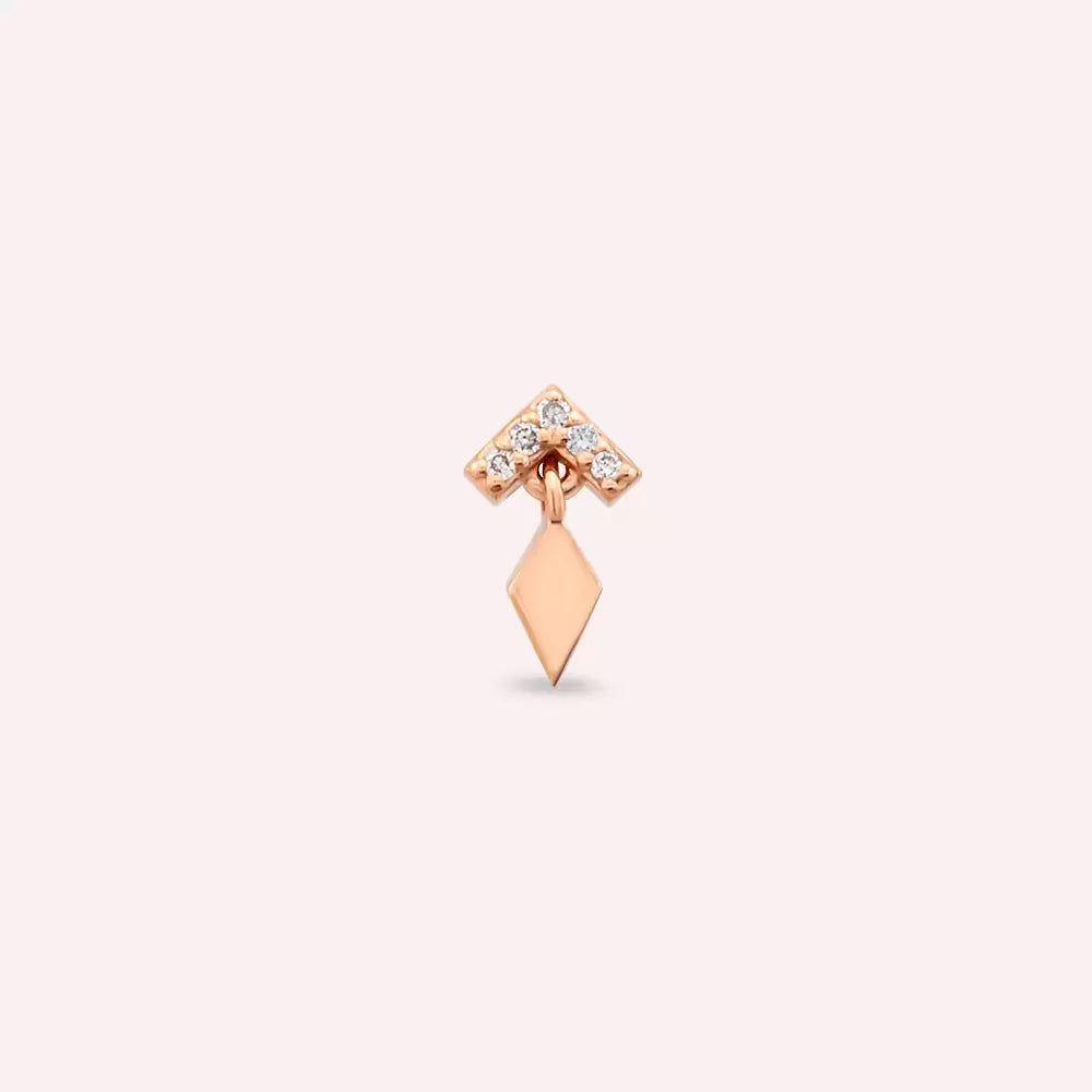 Glim Diamond-Studded Rose Gold Single Earring