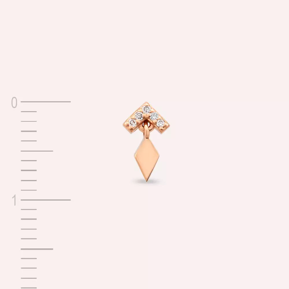 Glim Diamond-Studded Rose Gold Single Earring