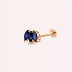 Grace Safir Taşlı Rose Altın Piercing