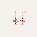 Quad Ruby Rose Gold Earrings