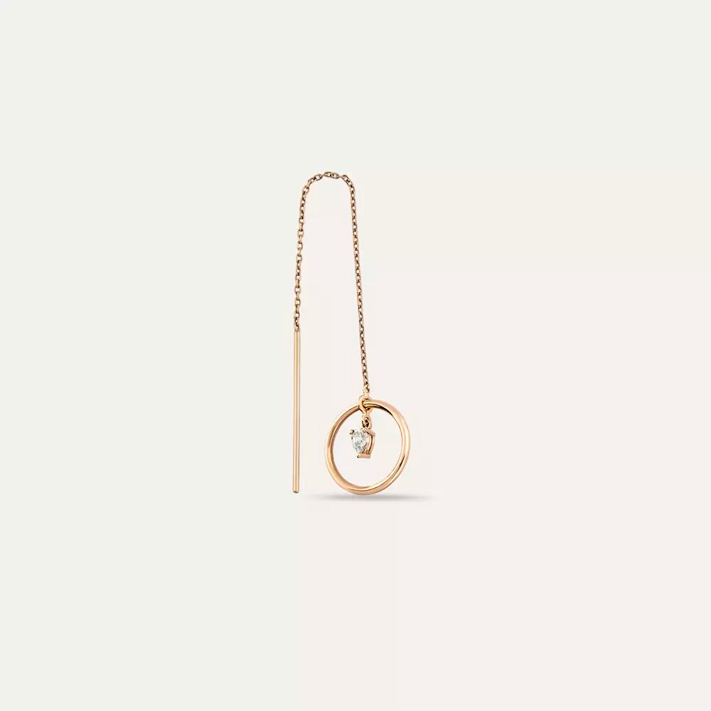Grove 0.15 CT Pear Cut Diamond Rose Gold Dangle Earrings