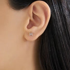 H Harf Pırlanta Taşlı Beyaz Altın Piercing