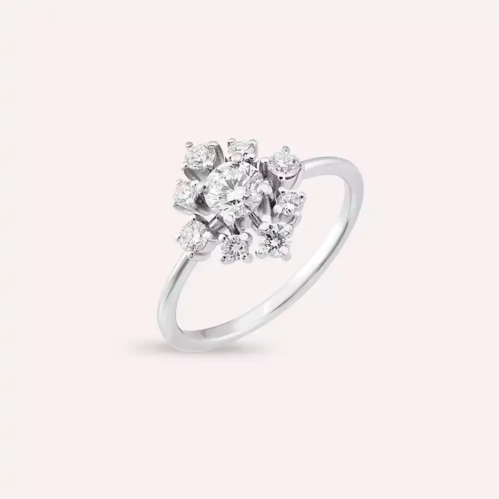 Hake 0.77 CT Diamond White Gold Ring