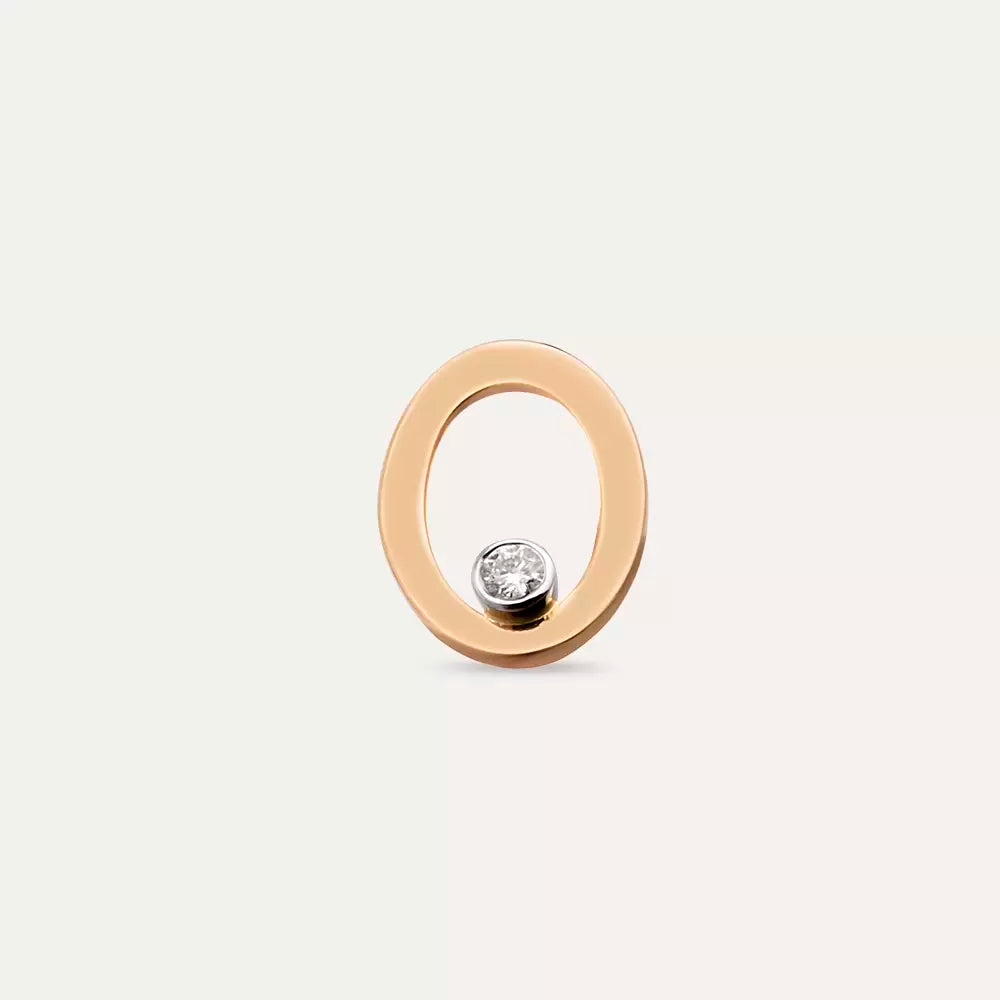 Halo Diamond Rose Gold Single Earring