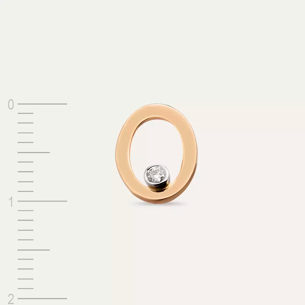 Halo Diamond Rose Gold Single Earring
