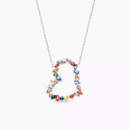 Cherie 4.51 CT Multicolor Sapphire White Gold Necklace
