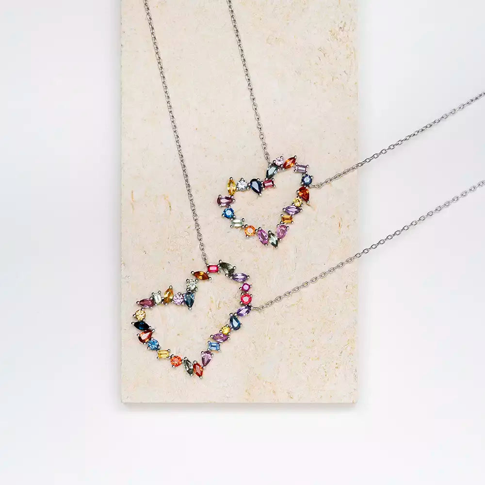 Cherie 4.51 CT Multicolor Sapphire White Gold Necklace