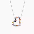 Cherie Mini 3.25 CT Multicolor Sapphire White Gold Necklace