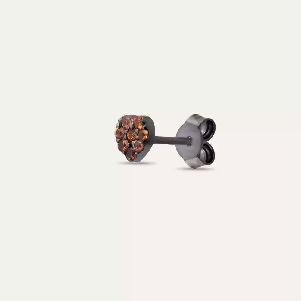 Cherie Orange Sapphire White Gold Mini Single Earring