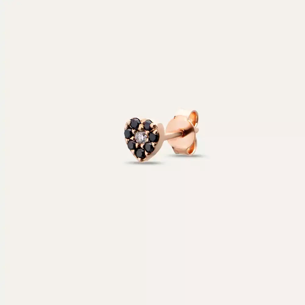 Cherie Black Diamond Rose Gold Single Earring