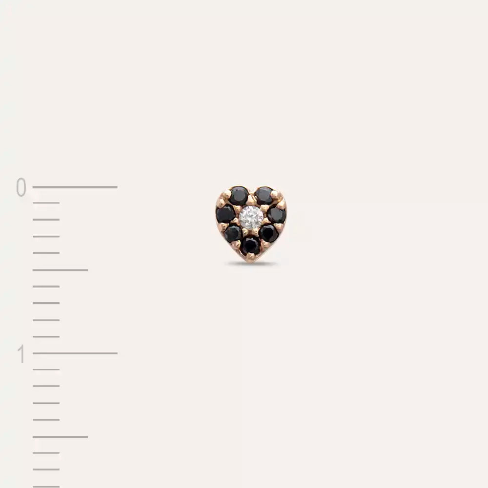 Cherie Black Diamond Rose Gold Single Earring