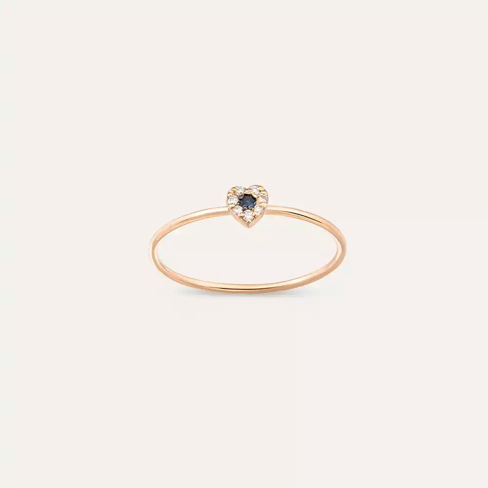 Cherie 0.07 CT Blue Sapphire and Diamond Rose Gold Ring