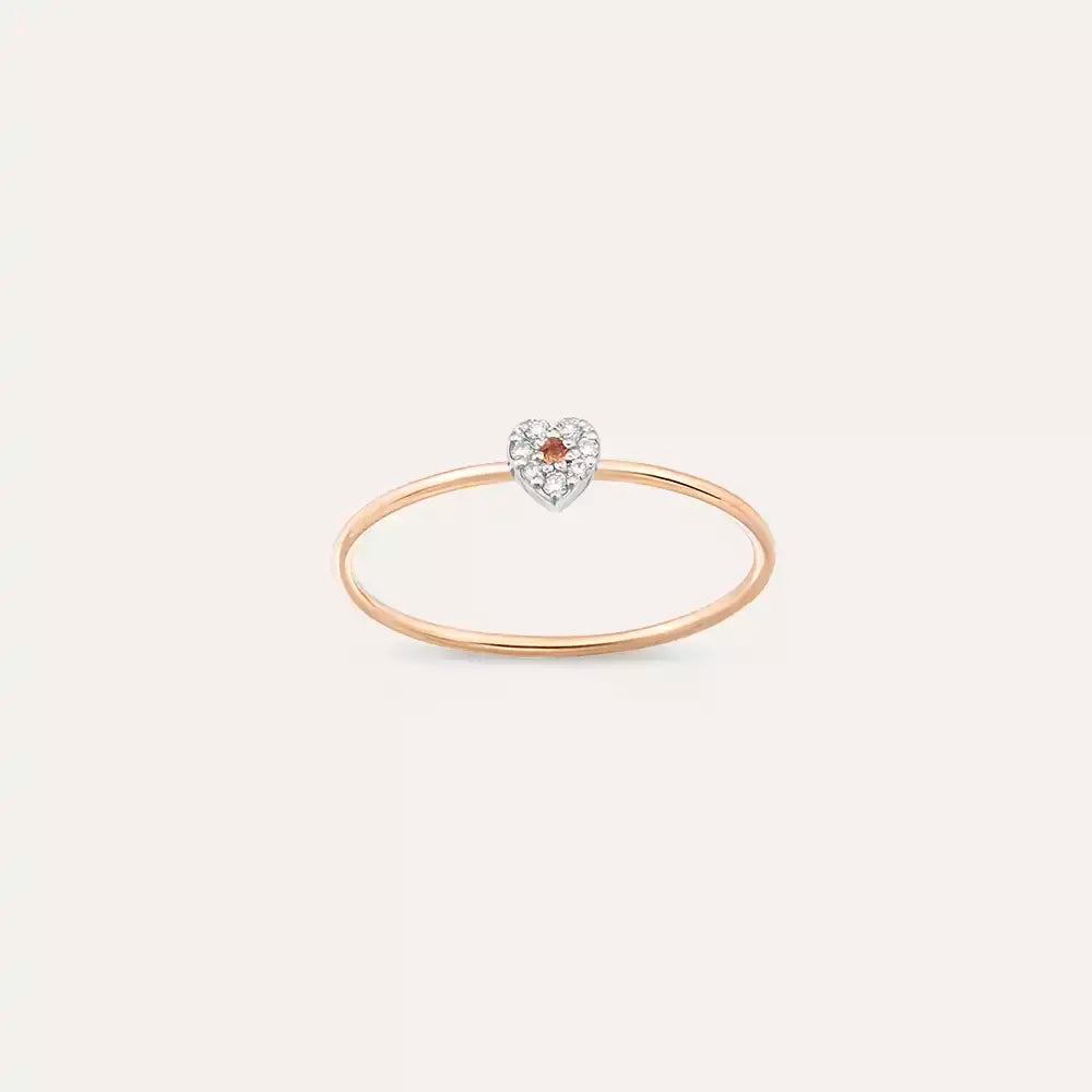 Cherie 0.07 CT Orange Sapphire and Diamond Ring