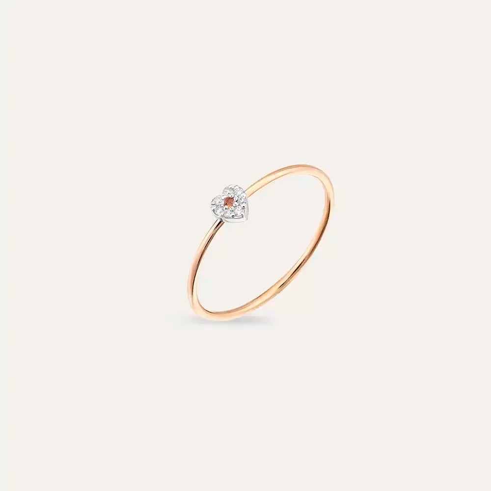 Cherie 0.07 CT Orange Sapphire and Diamond Ring