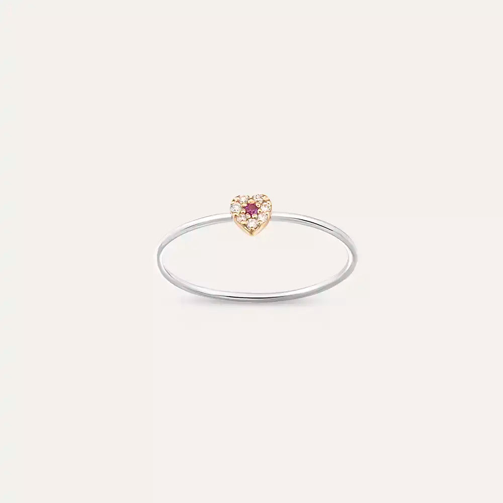 Cherie 0.07 CT Pink Sapphire and Diamond Ring