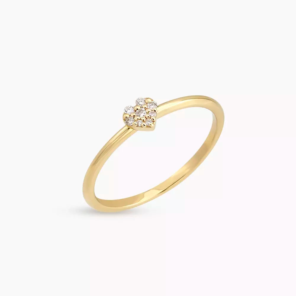 Cherie Diamond-Studded Yellow Gold Ring