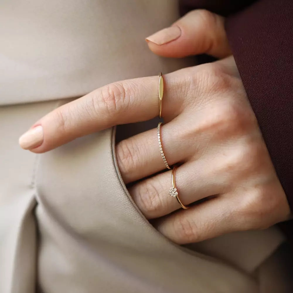 Cherie Diamond-Studded Yellow Gold Ring