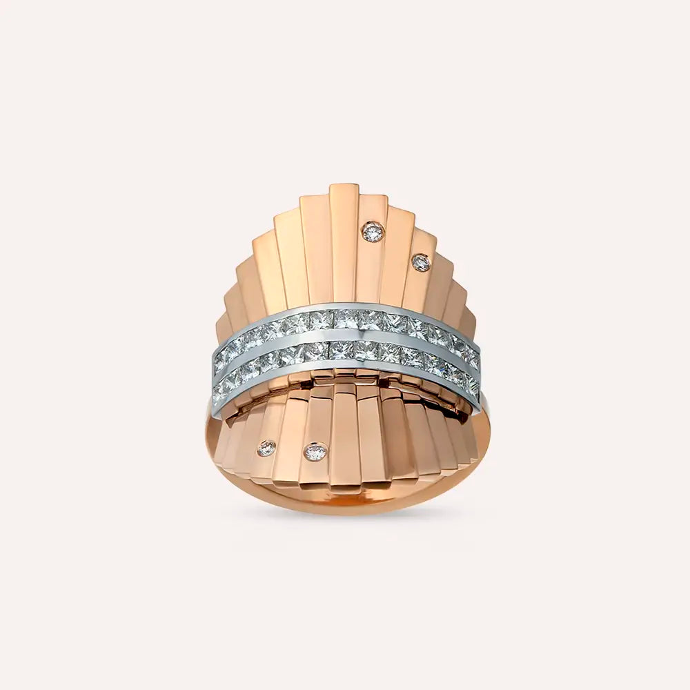 Hera 0.99 CT Princess Cut Diamond Rose Gold Ring