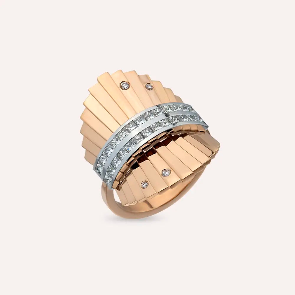 Hera 0.99 CT Princess Cut Diamond Rose Gold Ring
