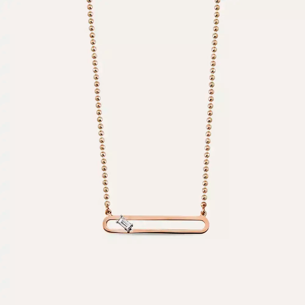 Hook Diamond Rose Gold Necklace