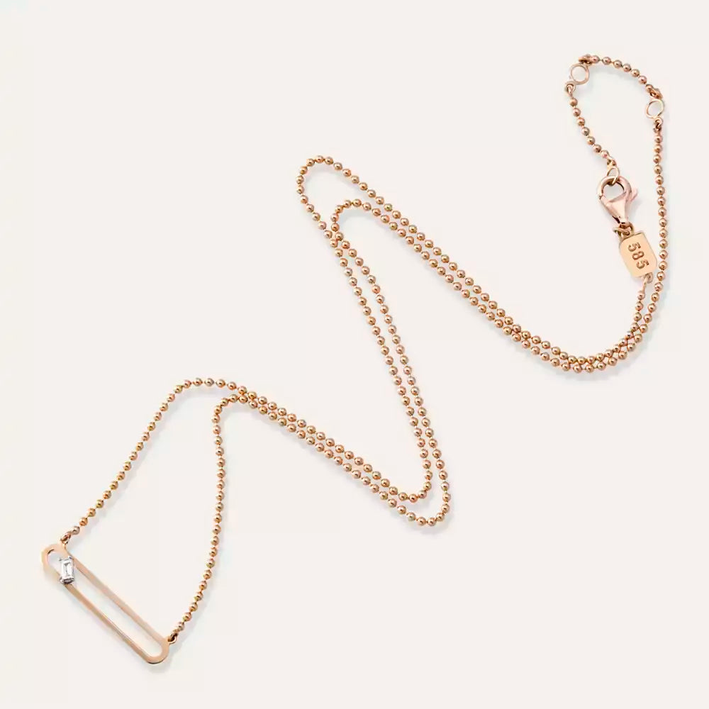 Hook Diamond Rose Gold Necklace