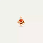 Hue Orange Sapphire Rose Gold Single Earring