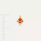 Hue Orange Sapphire Rose Gold Single Earring