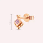 Hue Pink Sapphire Rose Gold Single Earring