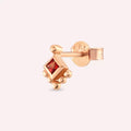 Hue Red Sapphire Rose Gold Single Earring