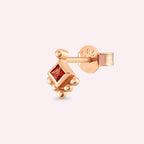 Hue Red Sapphire Rose Gold Single Earring