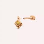 Hue Yellow Safir Taşlı Rose Altın Piercing