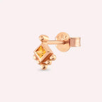 Hue Yellow Sapphire Rose Gold Single Earring