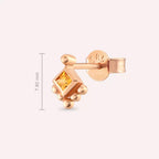 Hue Yellow Sapphire Rose Gold Single Earring