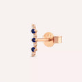 Rose Gold Single Earring with Colored Sapphire and Diamond Stones
