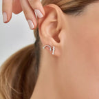'I' Letter Baguette Diamond Mini Single Earring