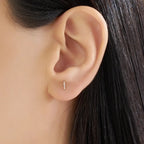I Harf Pırlanta Taşlı Rose Altın Piercing