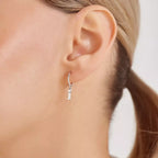 I Initial Diamond Drop White Gold Earring