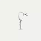I Initial Diamond Drop White Gold Earring