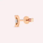 Noir Marquise Cut Diamond Rose Gold Single Earring