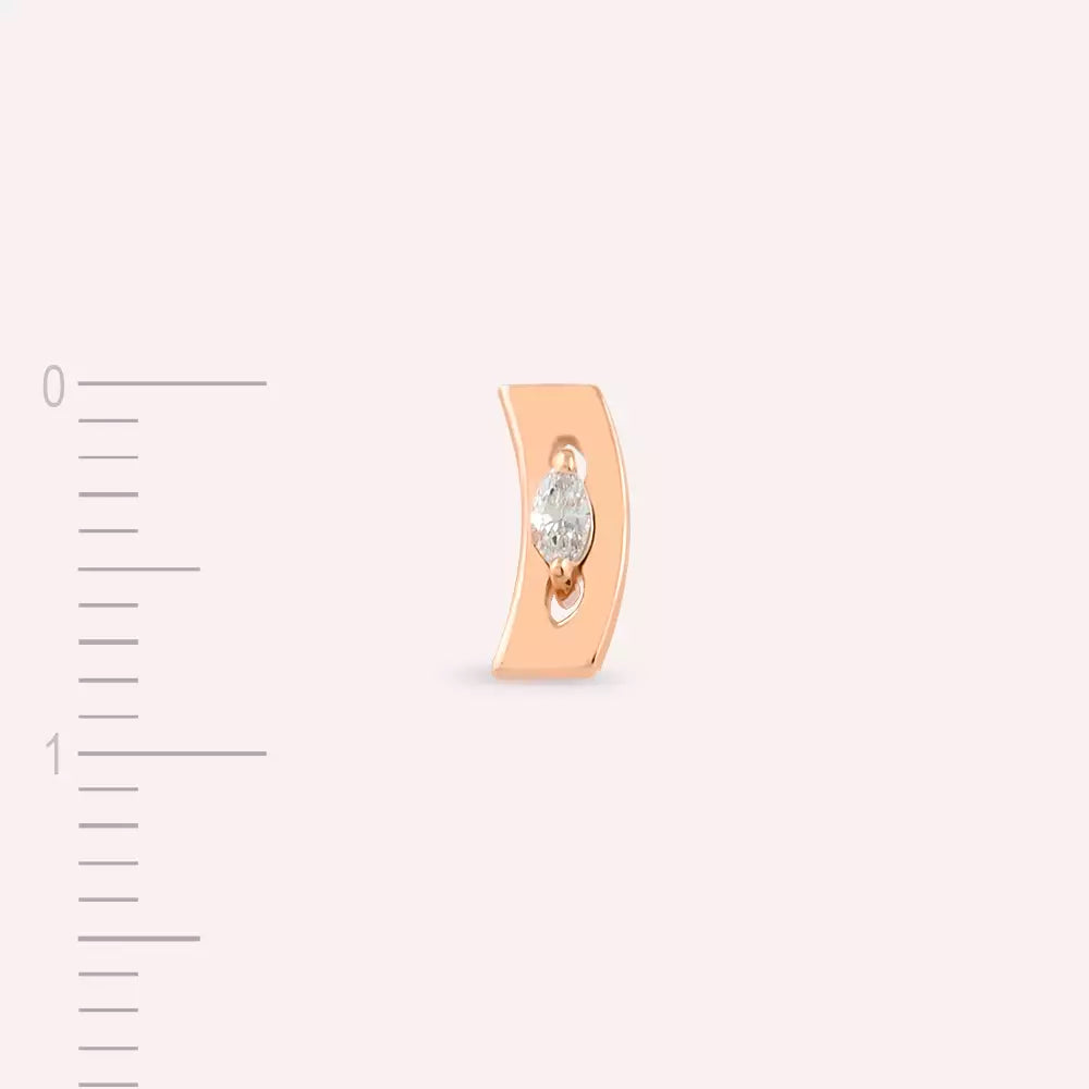 Noir Marquise Cut Diamond Rose Gold Single Earring