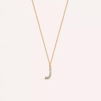 J Harf 0.05 CT Pırlanta Taşlı Rose Altın Kolye