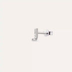 J Initial Diamond White Gold Single Earring