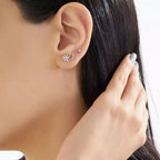 J Initial Diamond White Gold Single Earring
