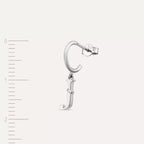 J Letter Diamond Dangling White Gold Earring