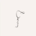 J Letter Diamond Dangling White Gold Earring