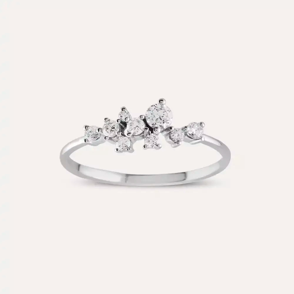 Mela Diamond White Gold Ring